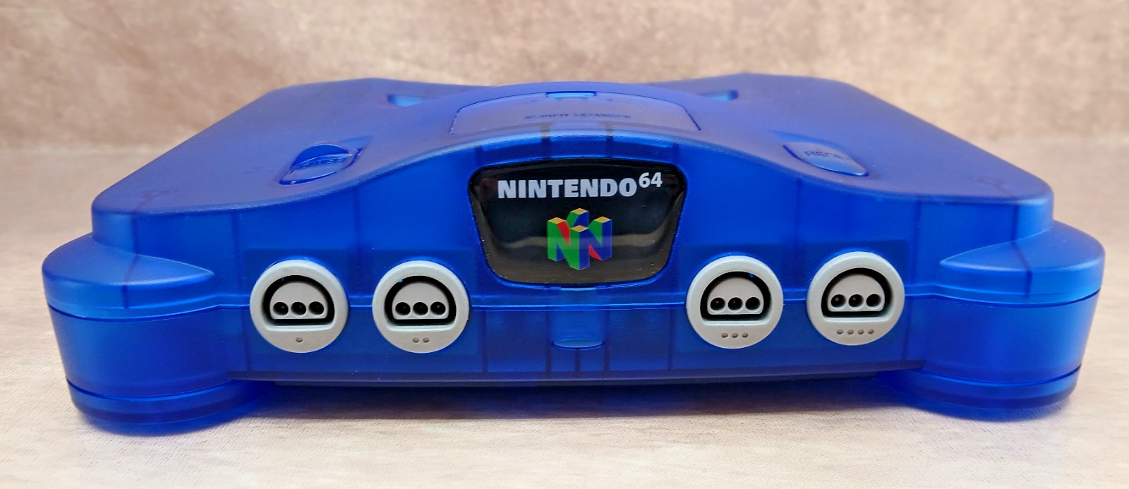 Nintendo 64 Clear Blue Re-Shell Console Bundle OEM Controller Cords