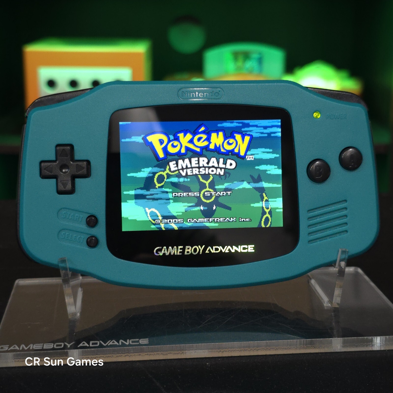 Teal Game Boy Advance GBA Console with iPS V5 Backlight Backlit LCD MOD Console