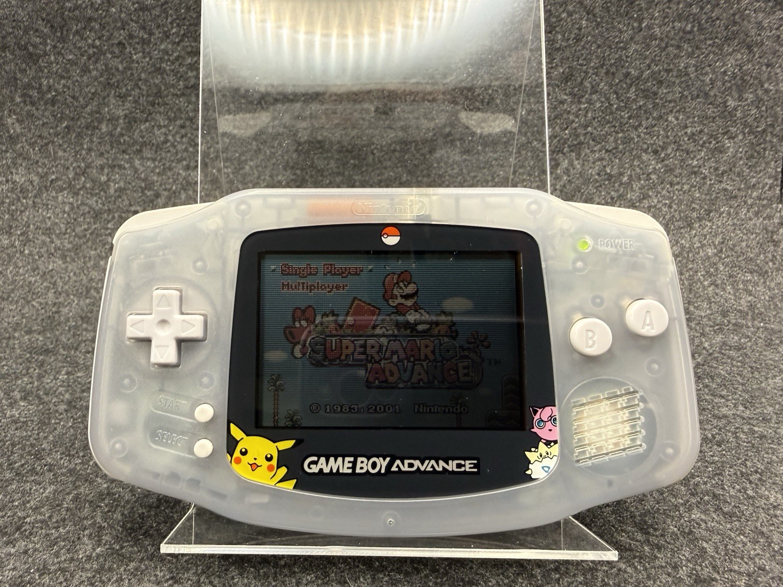 Nintendo Game Boy Advance – Clear Glacier Shell | USB-C Rechargeable Battery