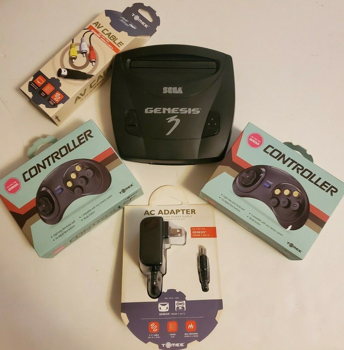 SEGA Genesis Model 3 Core Console System 2 Controller/Cords BUNDLE MK-1461