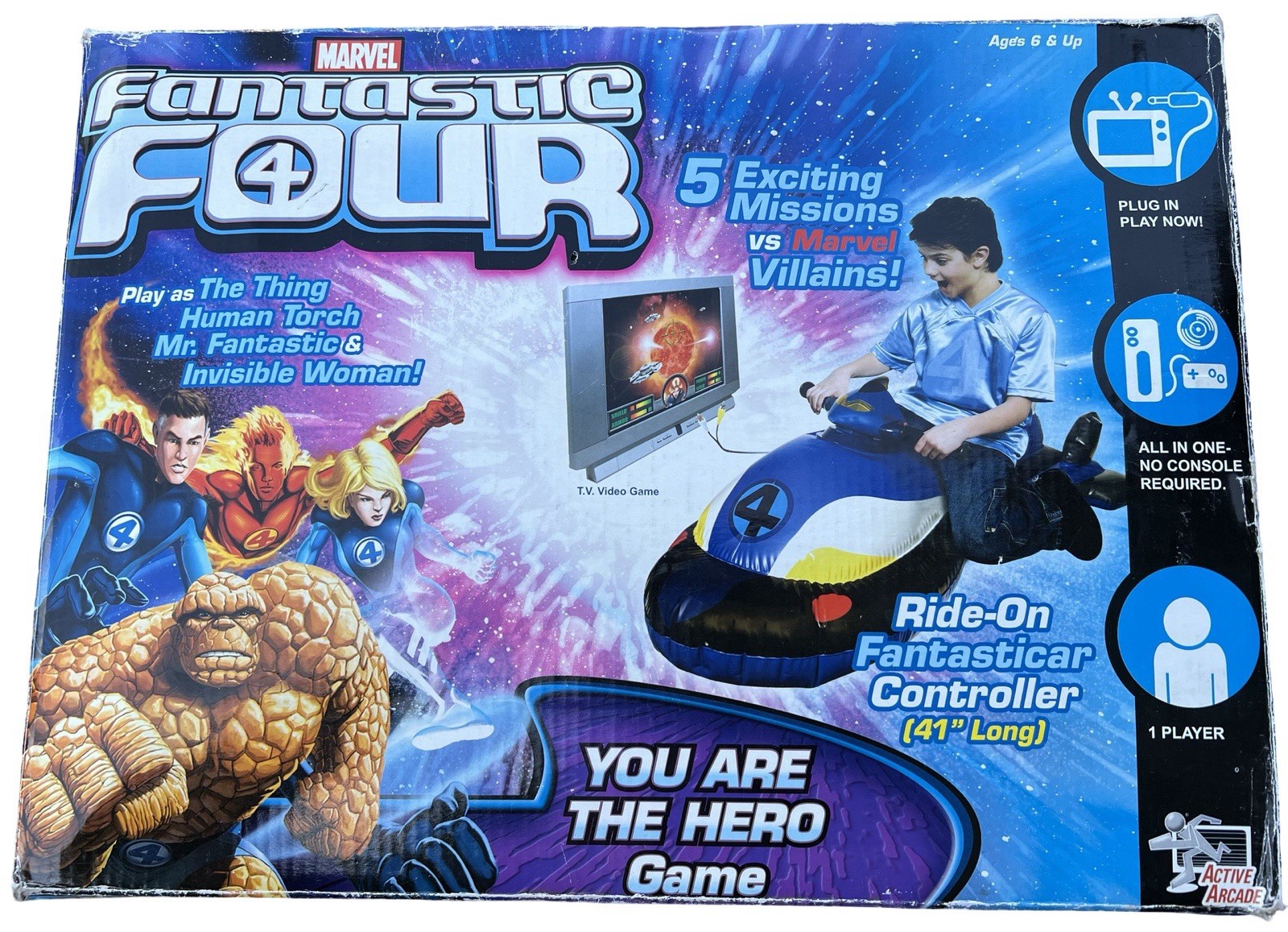 Vintage Senario Fantastic Four 4 Plug & Play Ride On Video Game 2007 Tested