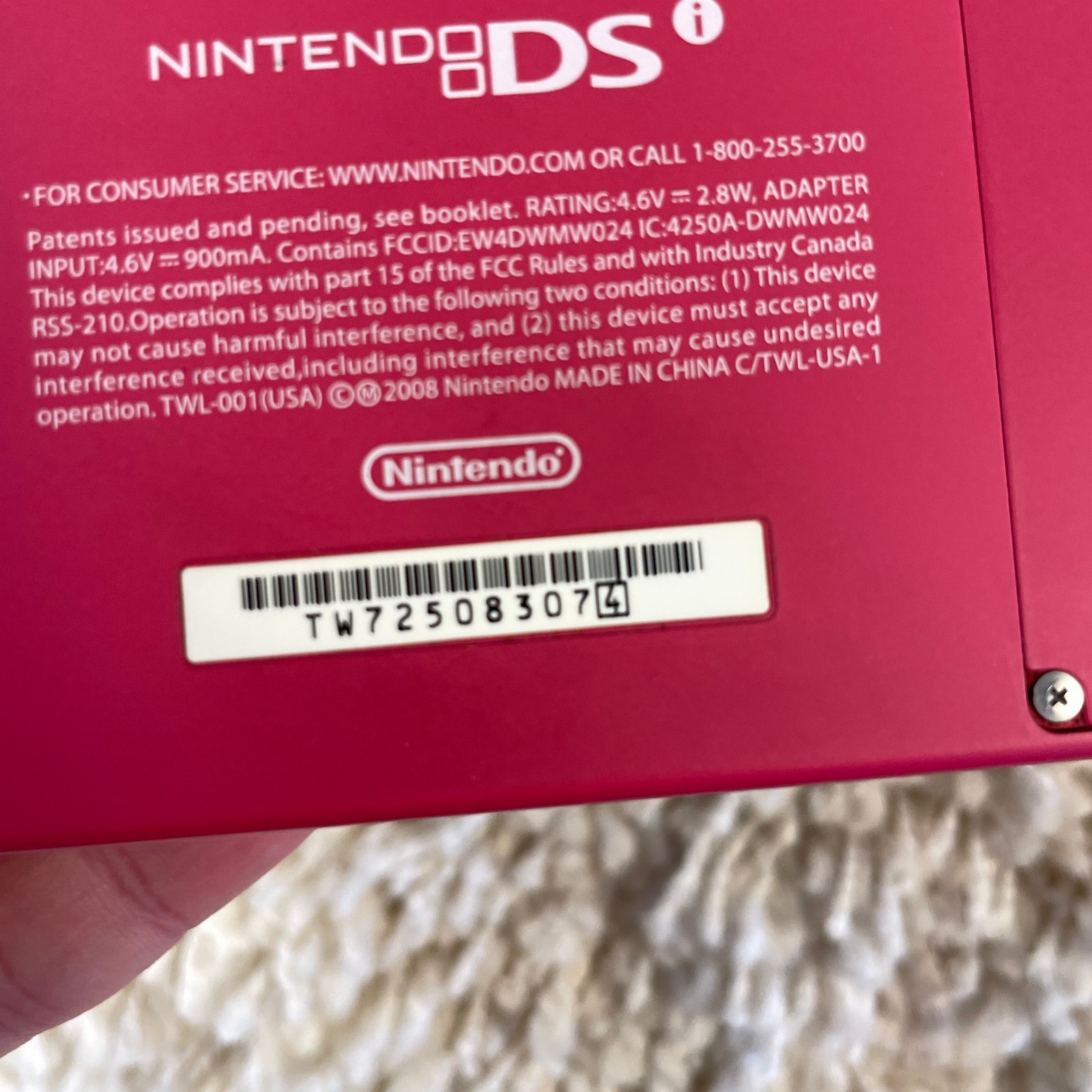 Nintendo DSi Hot Pink Handheld Console System TWL-001 Tested