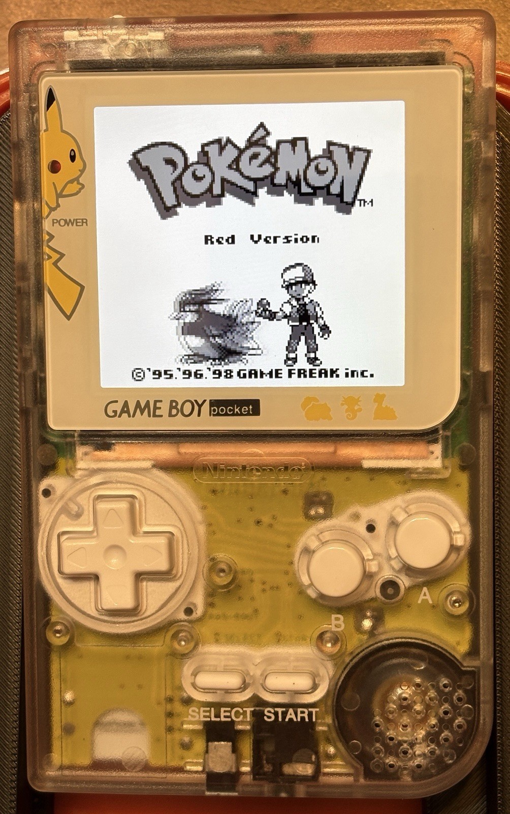 GameBoy Pocket Console Custom IPS Screen W/Rare Yellow/Green Silk Screen Board
