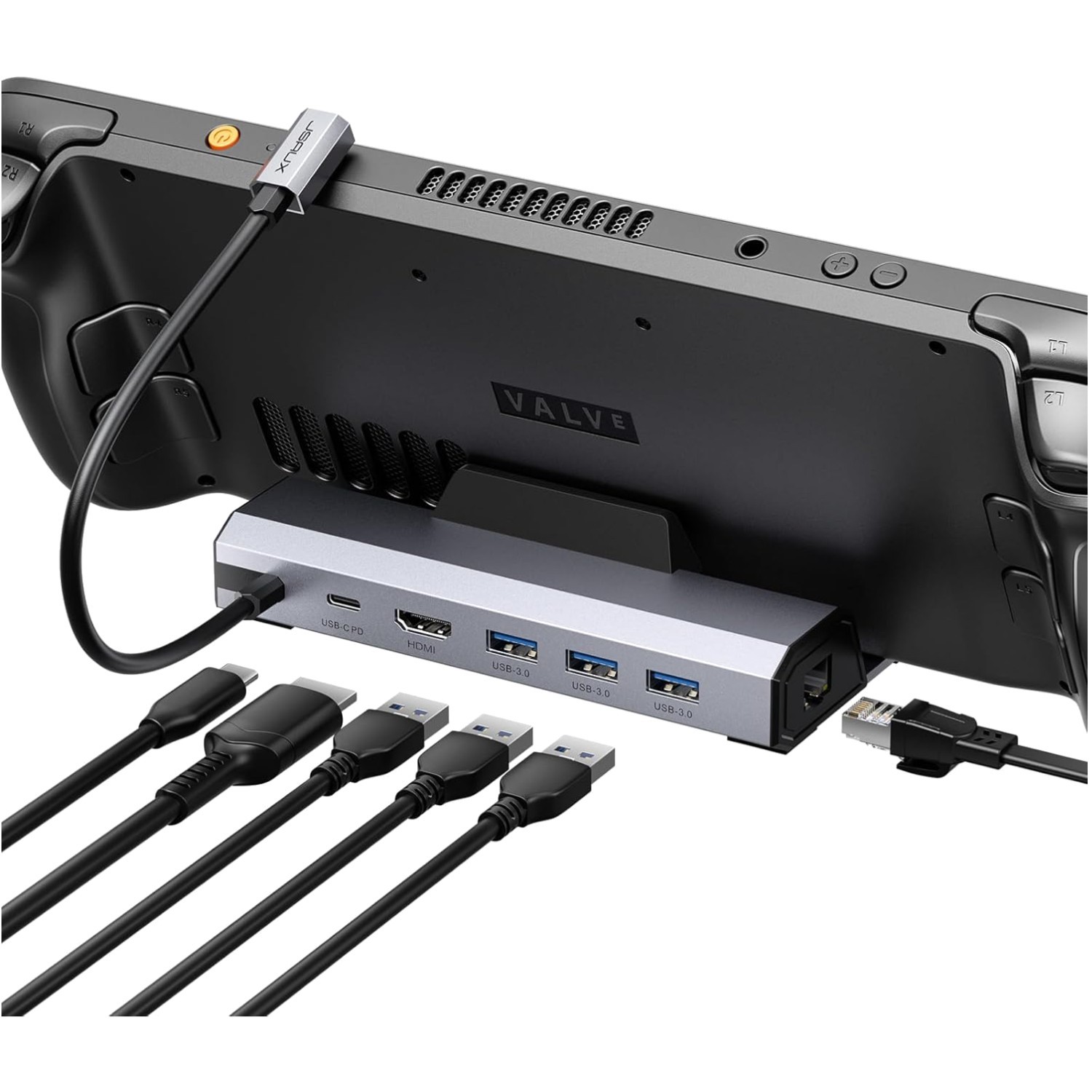 Compact 6-in-1 Docking Station with 4K@120Hz & Gigabit Ethernet for Gamers
