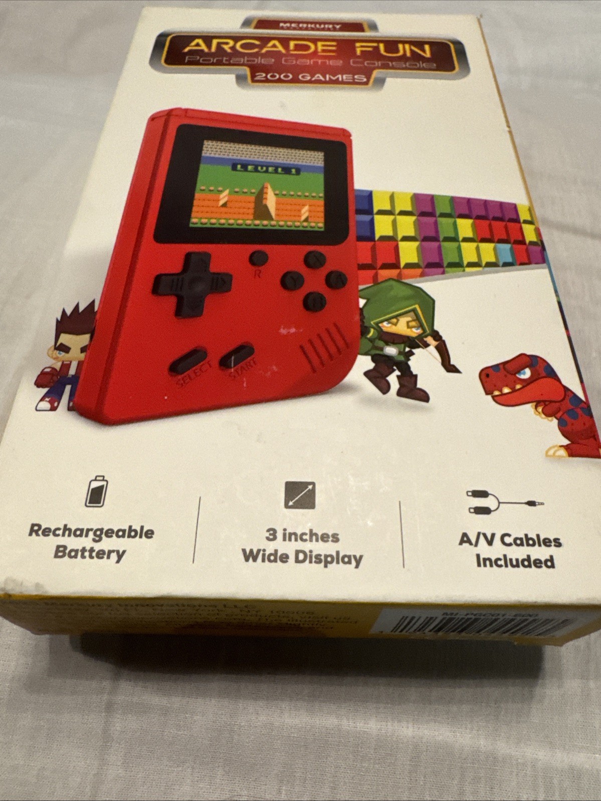 Arcade Portable Handheld Game Console Style 200 Games Merkury Innovations Red