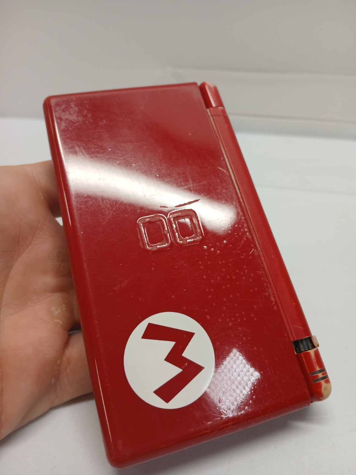 Nintendo DS Lite Red Mario Edition Console USG-001 FOR PARTS or REPAIR