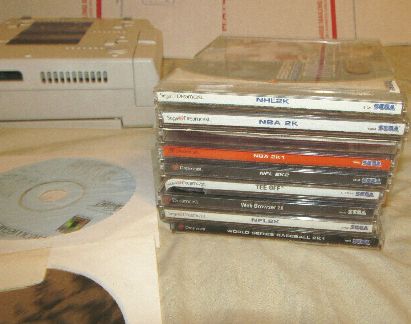 Sega Dreamcast Console System 11 Game Bundle Lot w/ RaRe Blaze Case Rev 0 Model