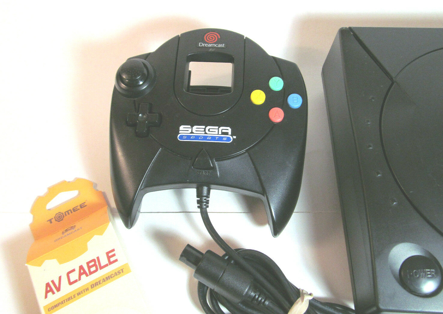 Sega Dreamcast Sports Edition Black Console System Controller Pad & New Battery
