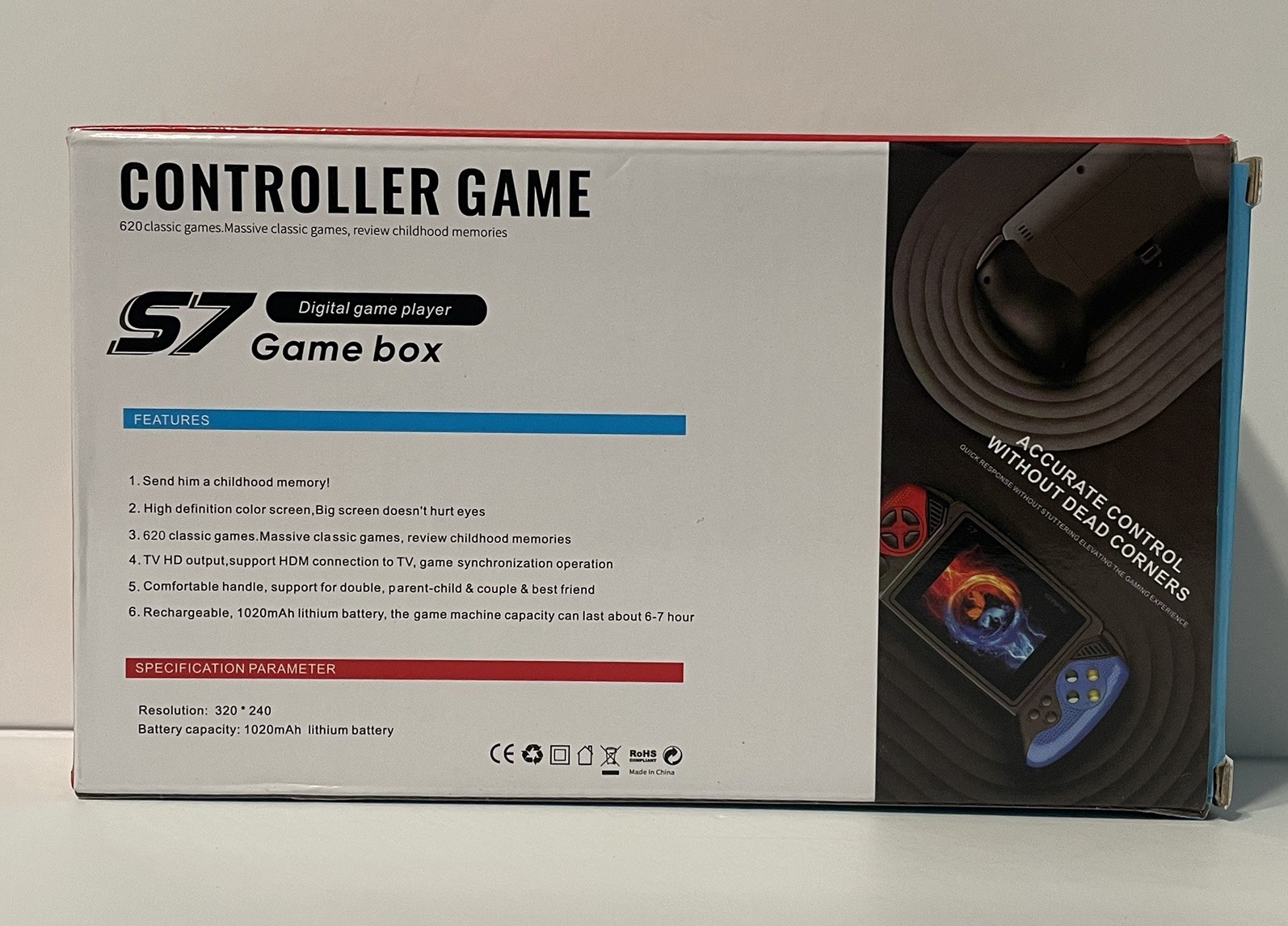 S7 Handheld Retro Game Console – 620 Built-In Games – New