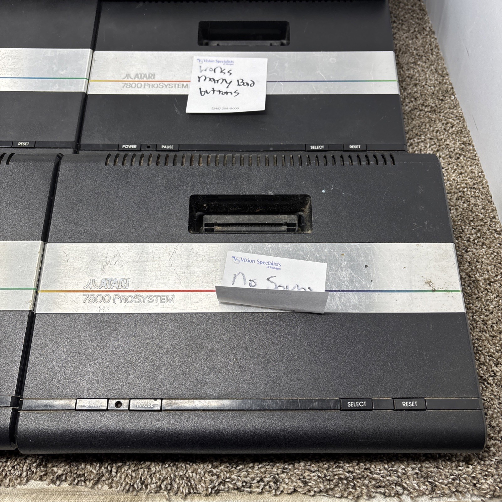 Atari 7800 Consoles Lot For Parts Or Repair Lot Of 6
