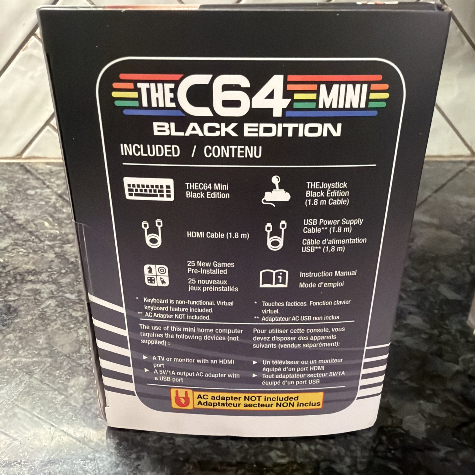 THE C64 Mini Black Edition Commodore 64 HDMI Console with 25 Built-in Games NEW