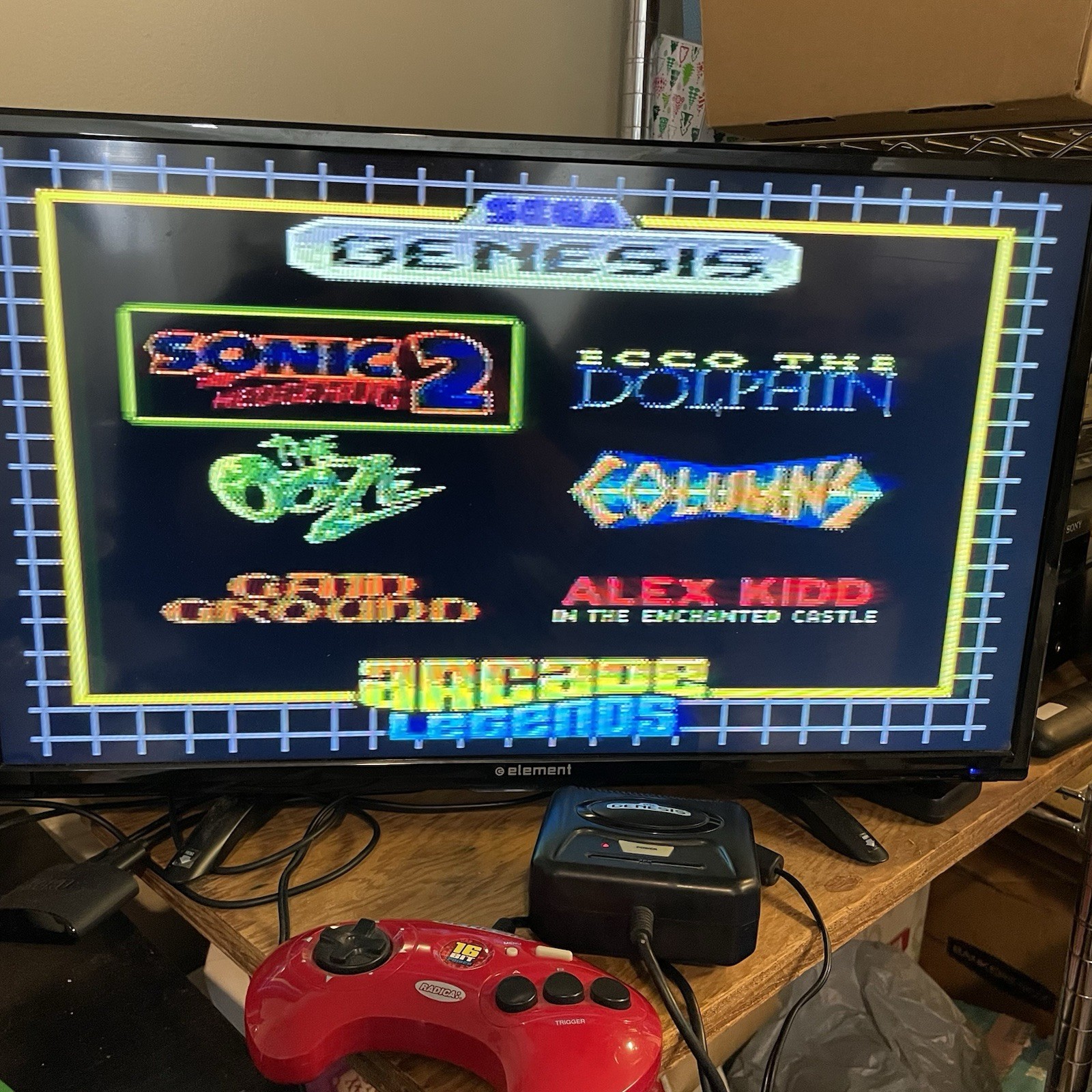 Radica Sega Genesis 16-BIT Power Plug & Play 6-in-1 Game System -Tested Works