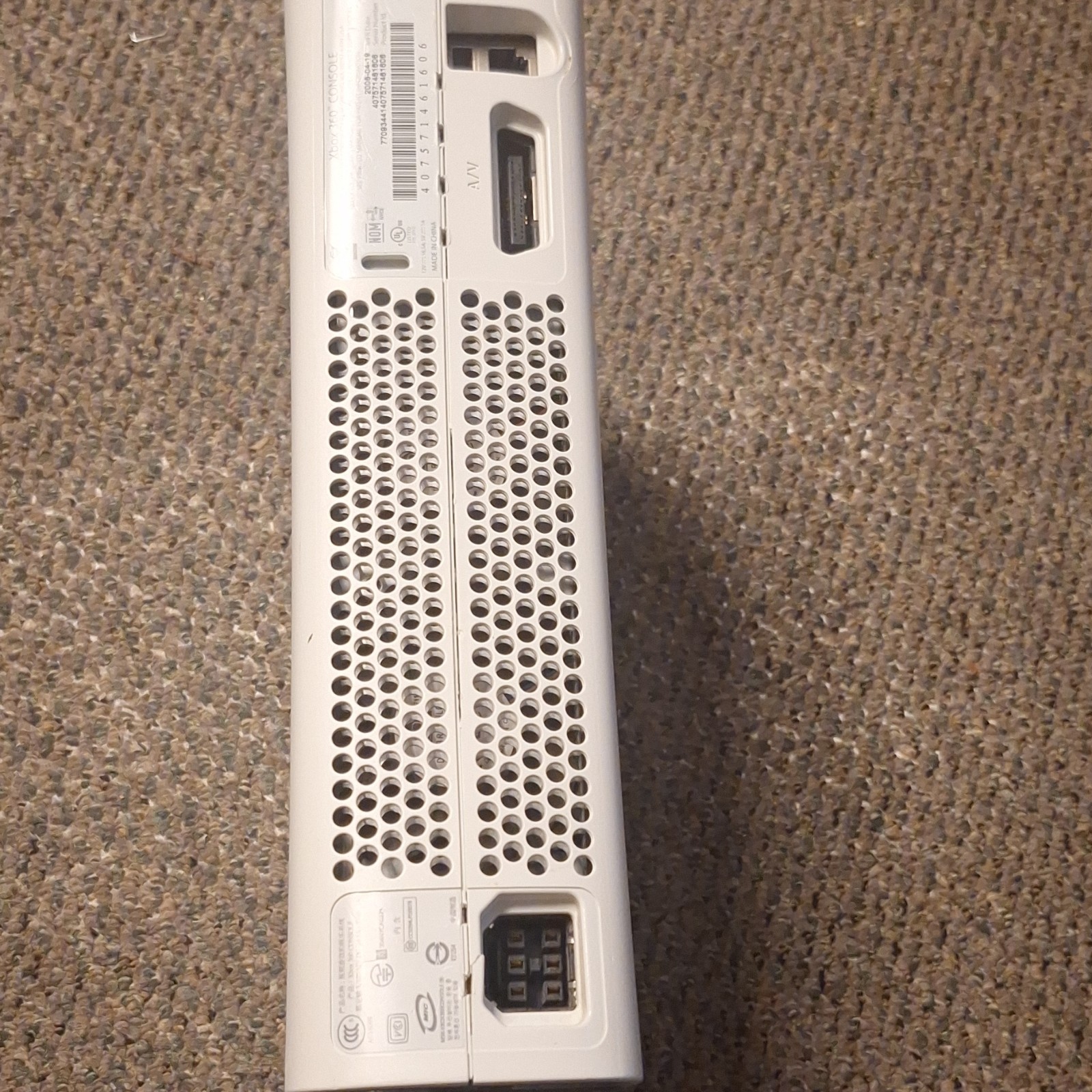 Microsoft Xbox 360 Console White Gray Detachable Hard Drive Ethernet AV Platform