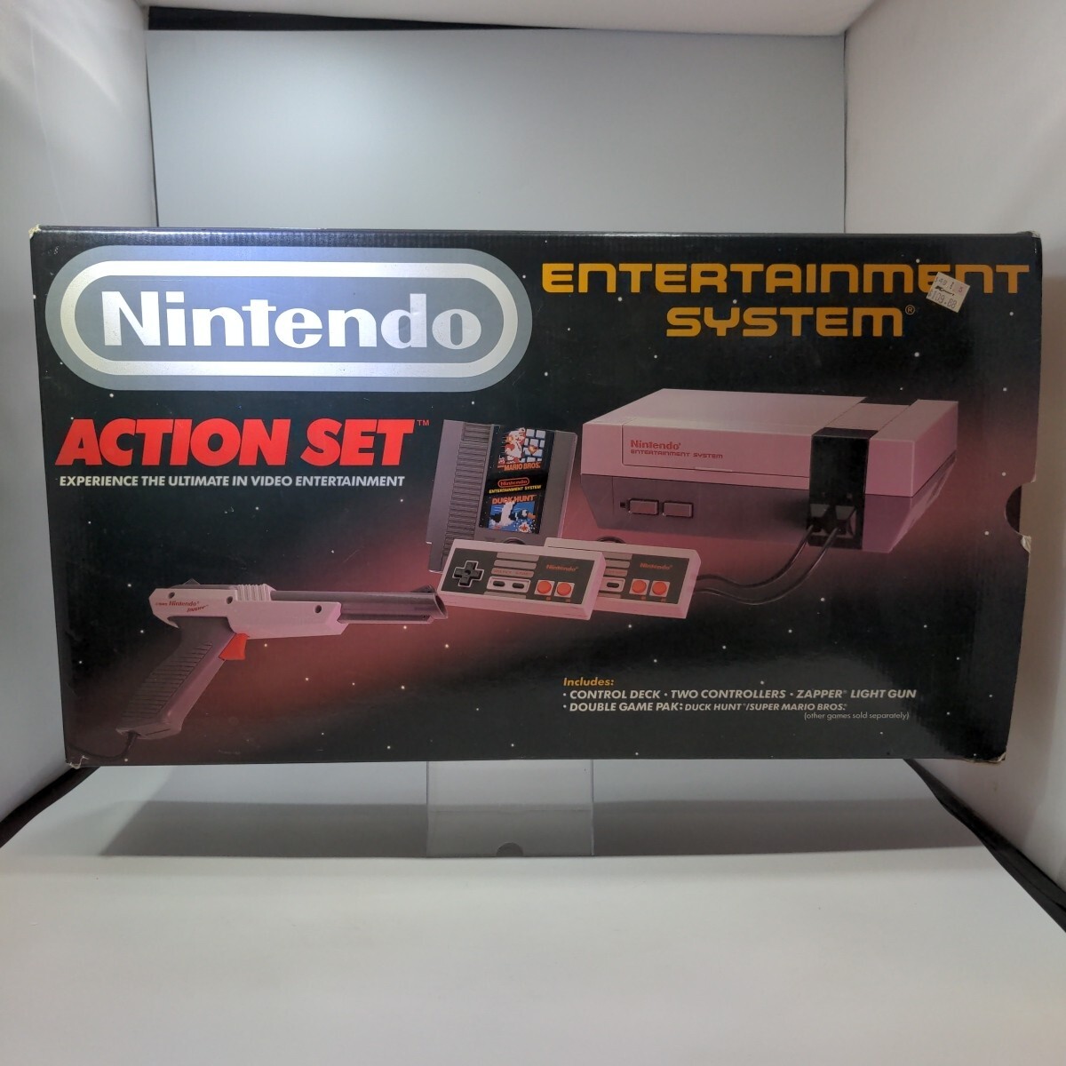 1988 Nintendo Entertainment System NES Action Set w/ Box Console Gray Zapper CIB