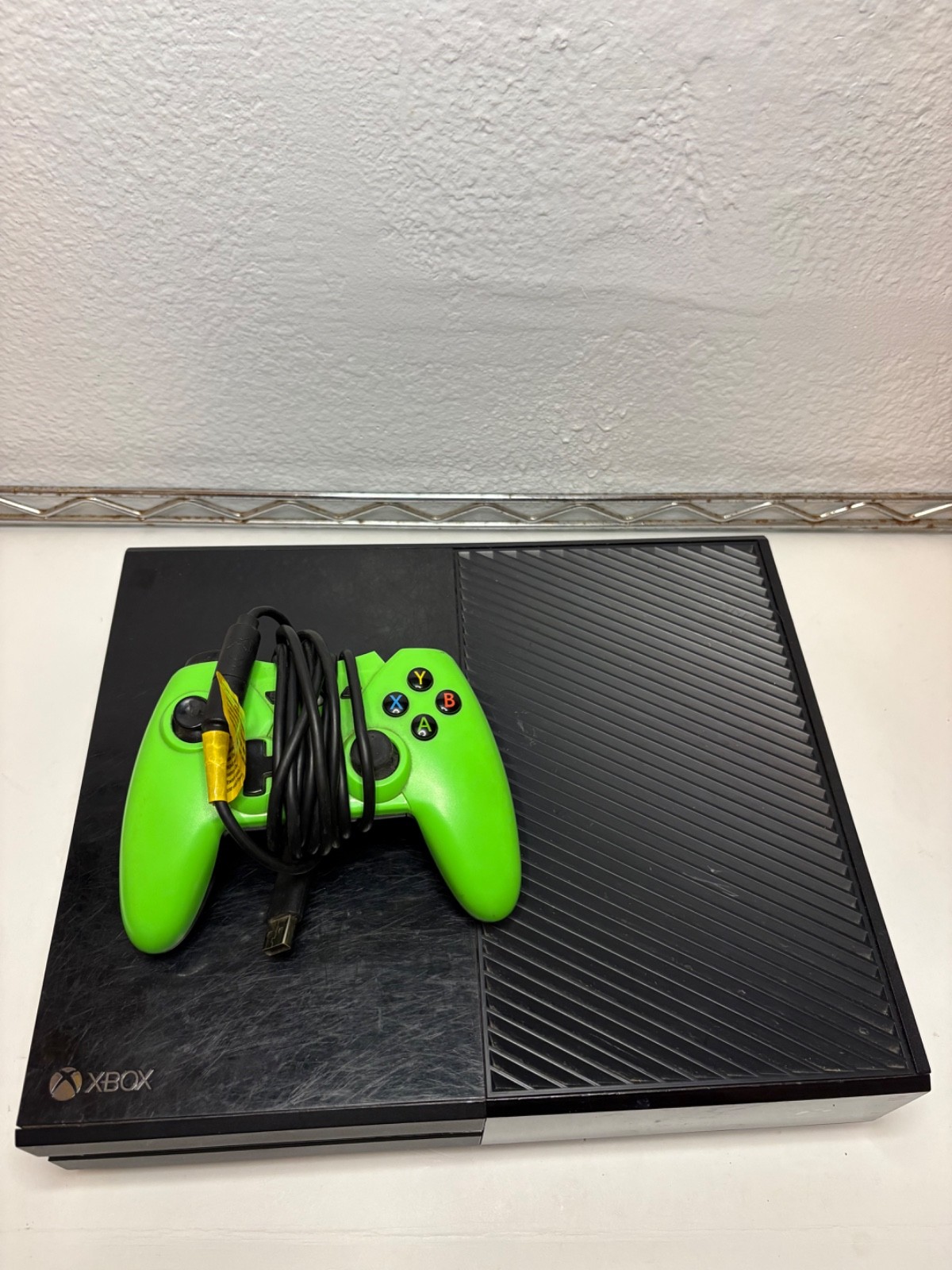 Xbox One 500GB Console Model 1540 Black & Wired Green Controller – Tested AS IS