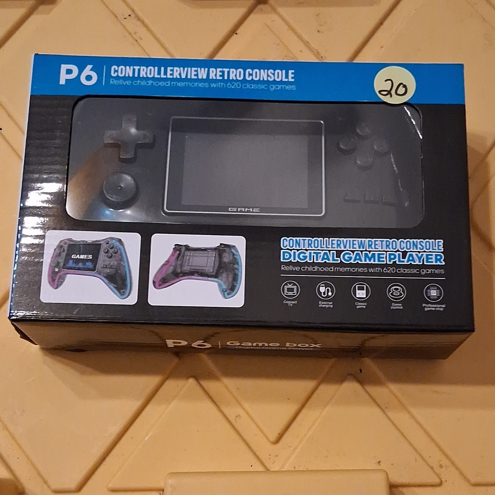 Controllerview P6 Handheld Retro Game Console, HDMI 720p, Rechargeable, 620