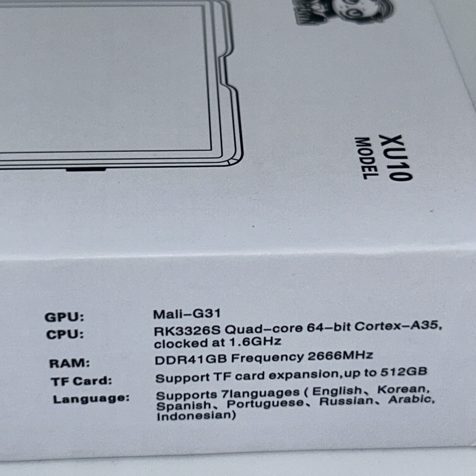 XU10 * RK3326S 64bit A35 3.5inch * IPS Handheld Game Console * NEW * Gray