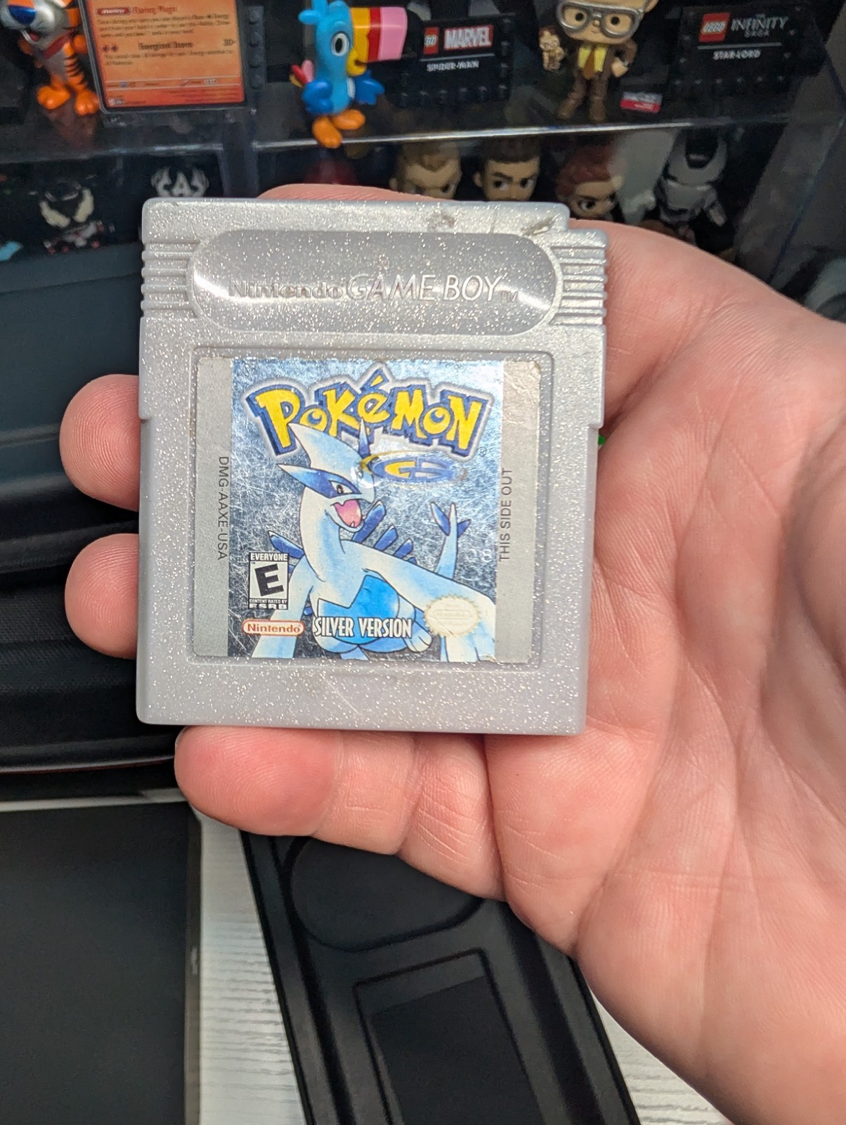 Analogue Pocket Handheld – Transparent Orange Limited Edition w/ pokemon silver