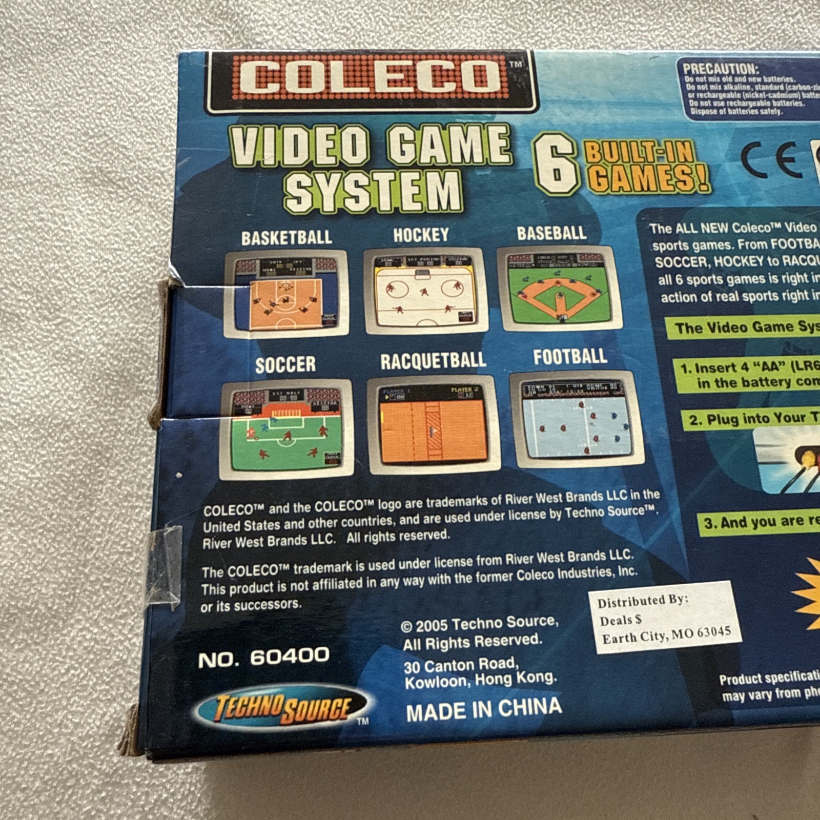 Coleco Video Game System w/6 Built in (Sports) Games, New in Original Packaging