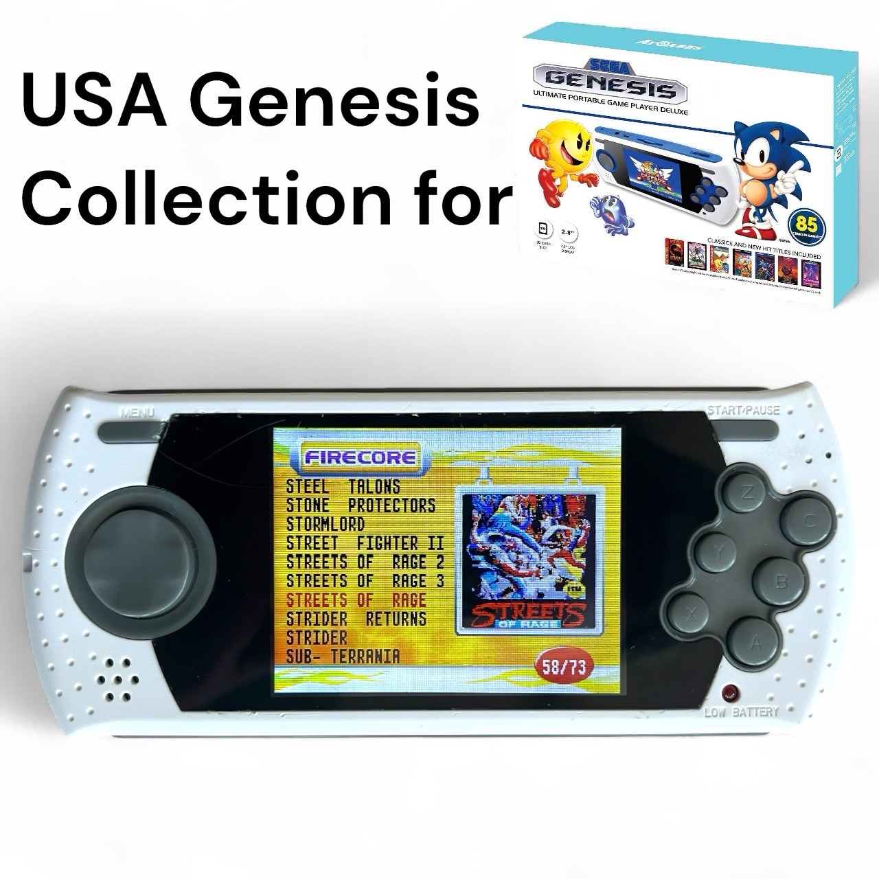 Sega Genesis Ultimate Portable 2GB SD Card w/ USA Game Library + Cover Art Menu