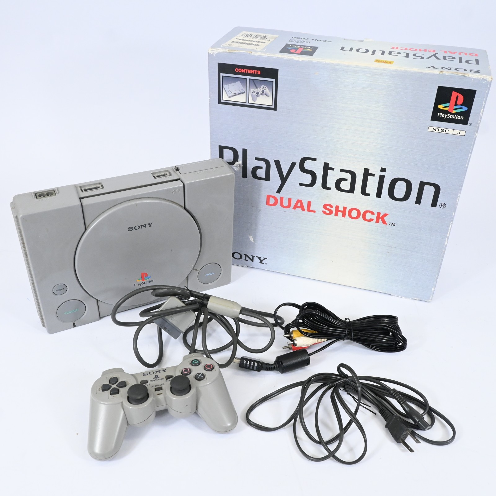 Sony PlayStation PS1 SCPH-7000 Console Dual Shock Controller NTSC-J Tested