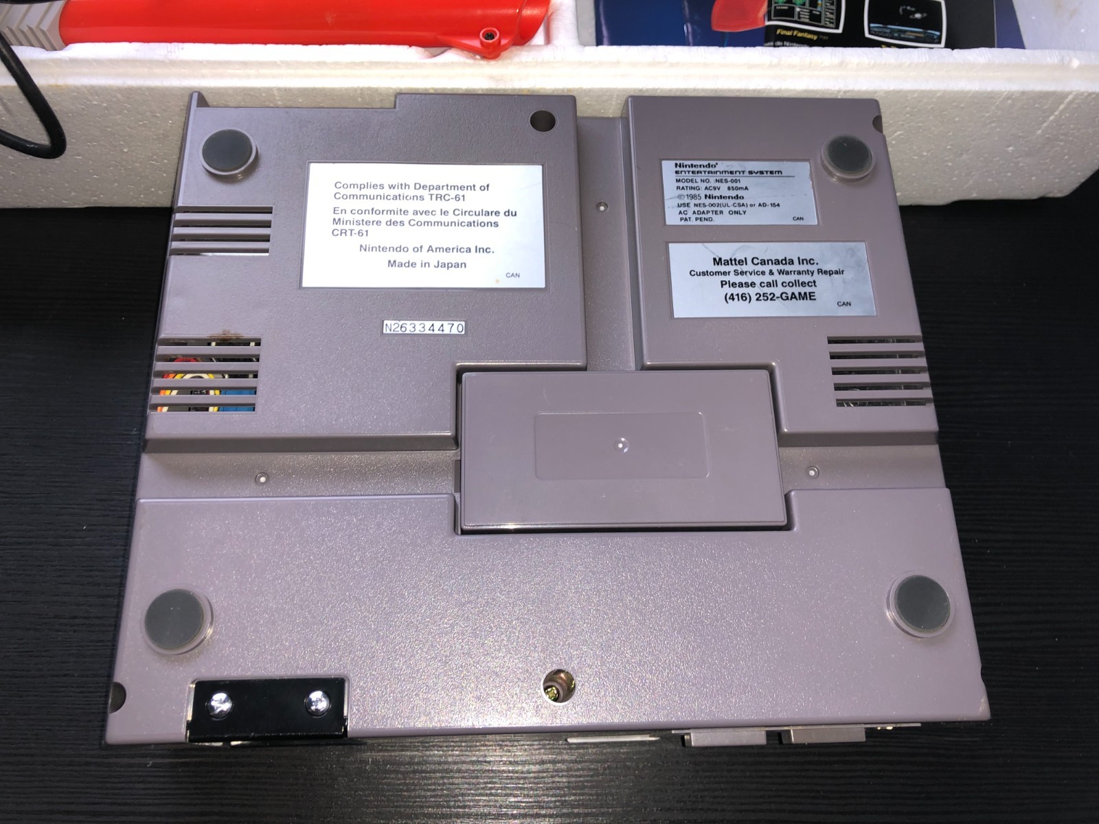 Nintendo NES Action Set Console Complete In Box CIB w. Styrofoam & Inserts