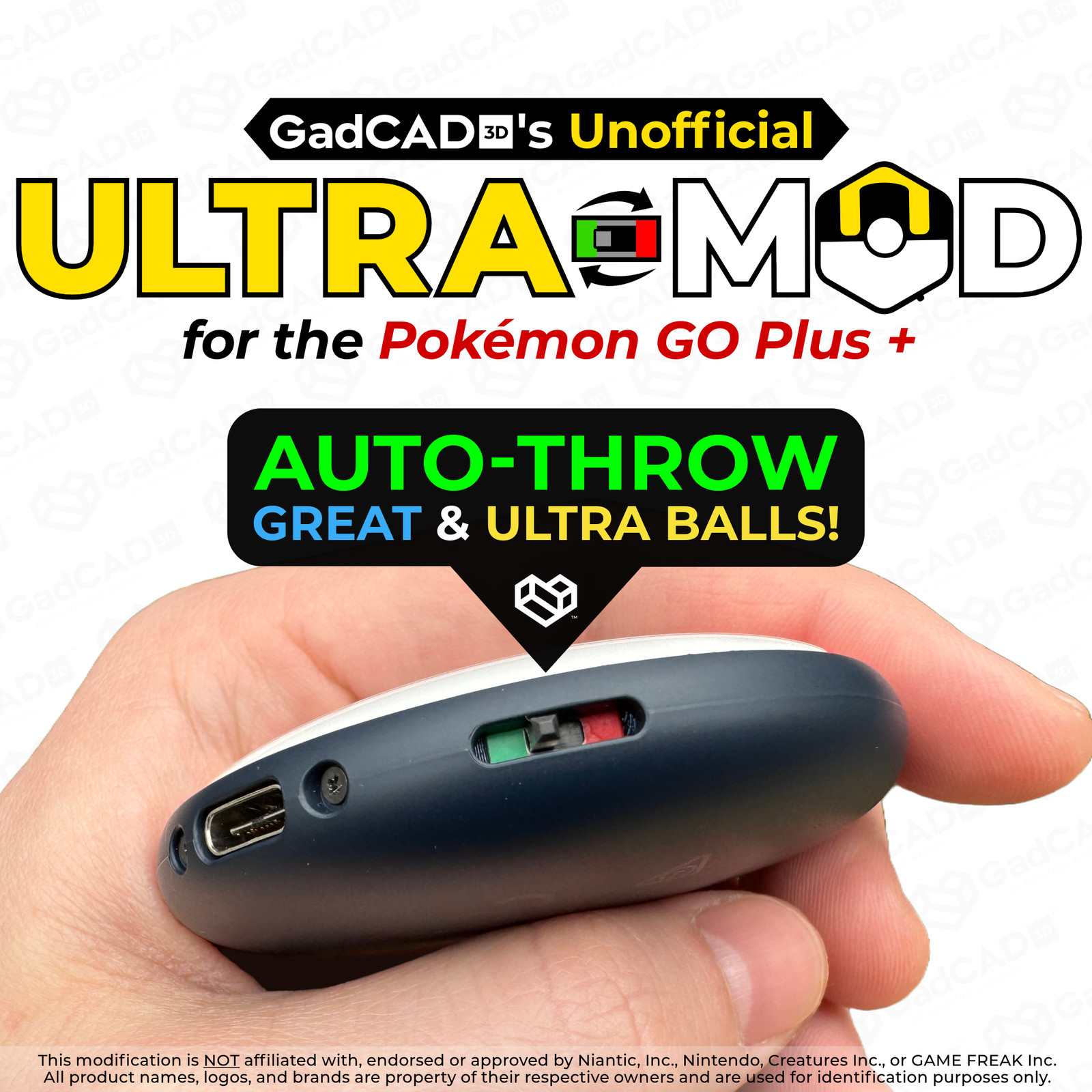 ULTRA MOD – Modified Pokémon GO Plus + Autocatcher and Sleep Tracker (Dim LEDs)