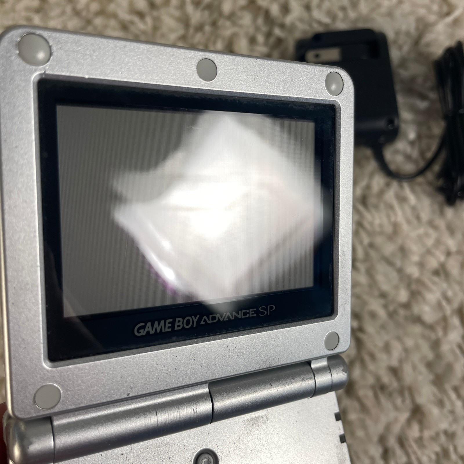 Nintendo Gameboy Advance GBA SP Platinum Silver Handheld Console System AGS-001