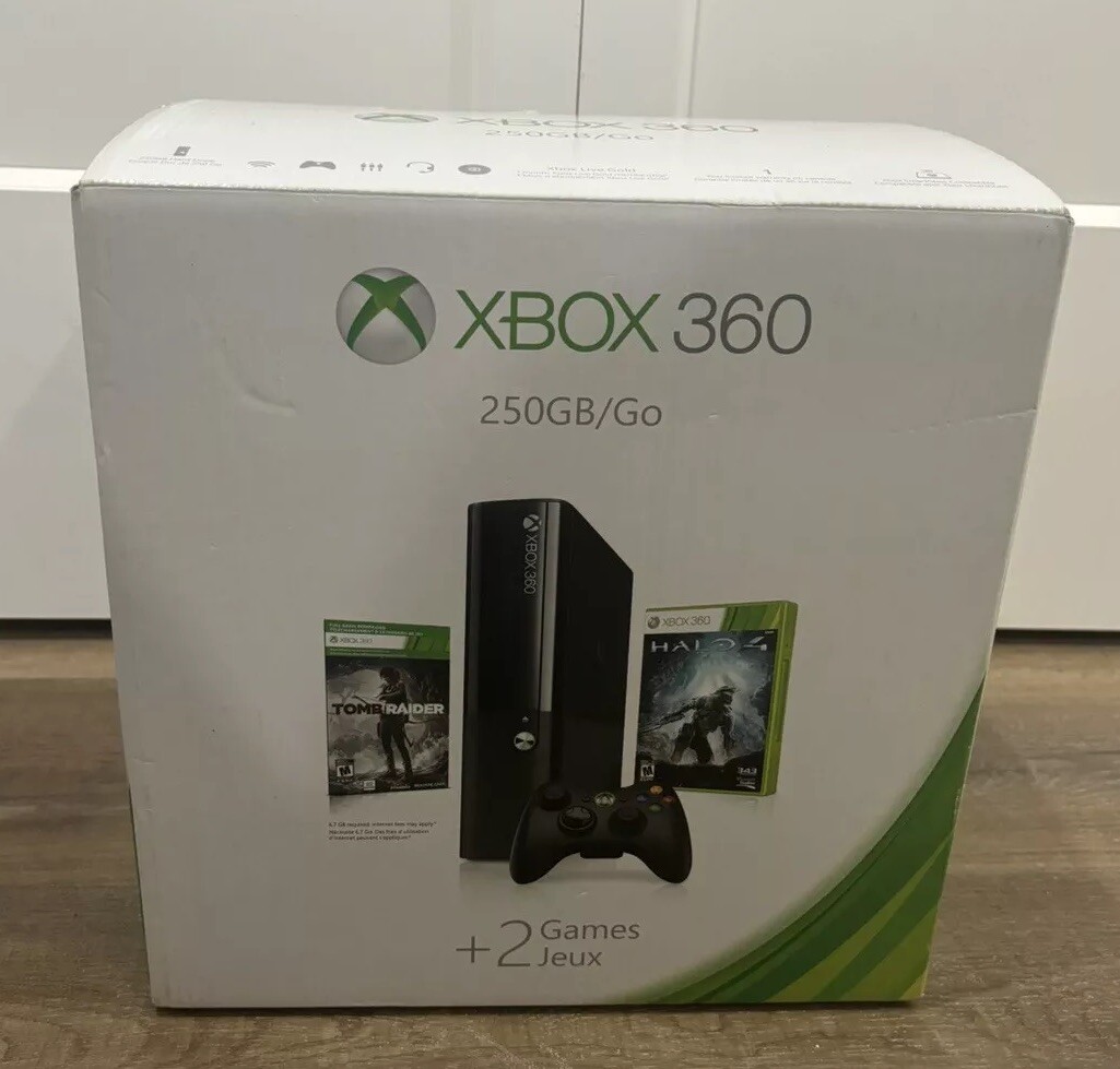 NEW – Microsoft Xbox 360 E 250gb Console Halo 4 Tomb Raider Special Edition