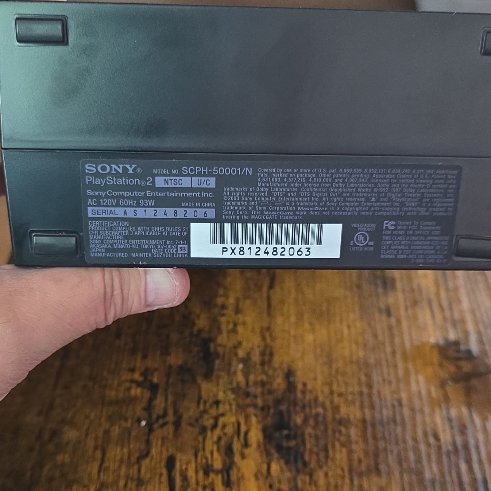Sony PlayStation 2 PS2 SCPH-50001/N NTSC-U/C Black w/ Cables, 8MB Card Working