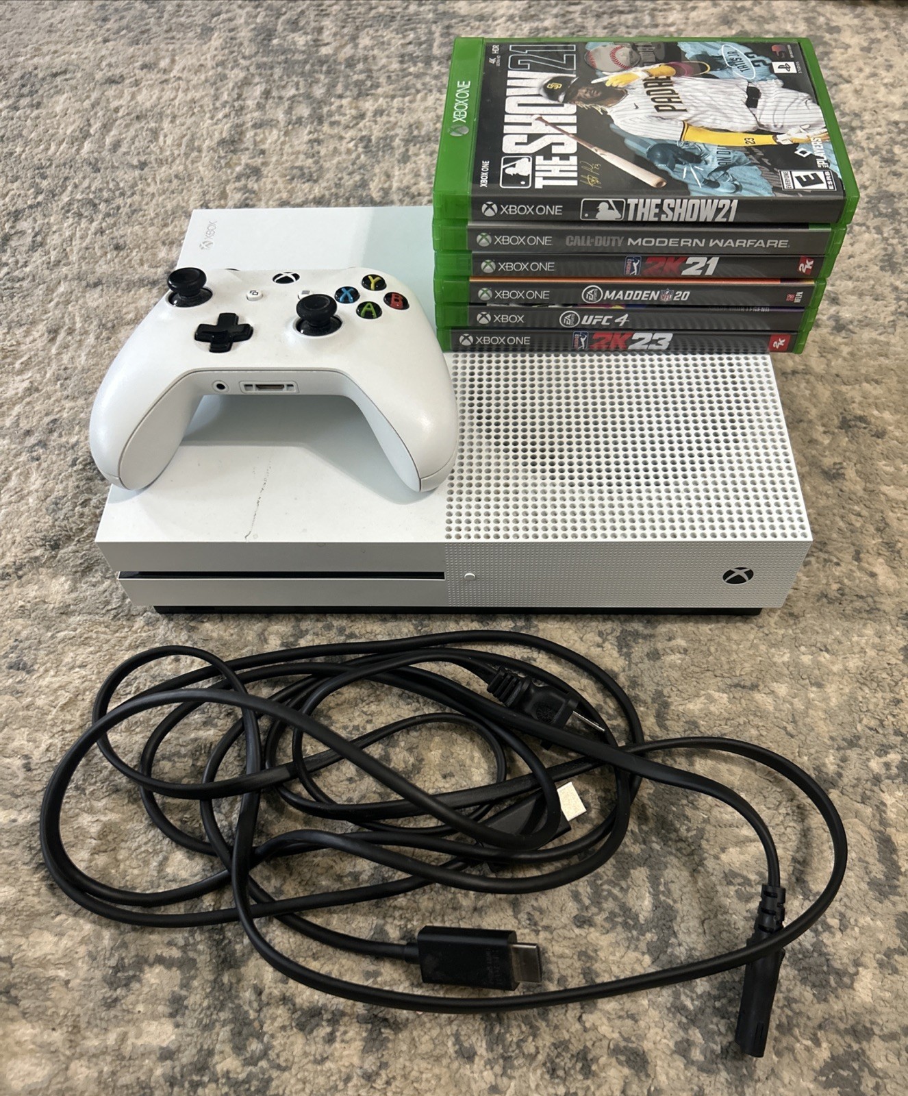 Microsoft Xbox One S 1TB Console White/1 Controller/HDMI Cable 6 Games Bundle