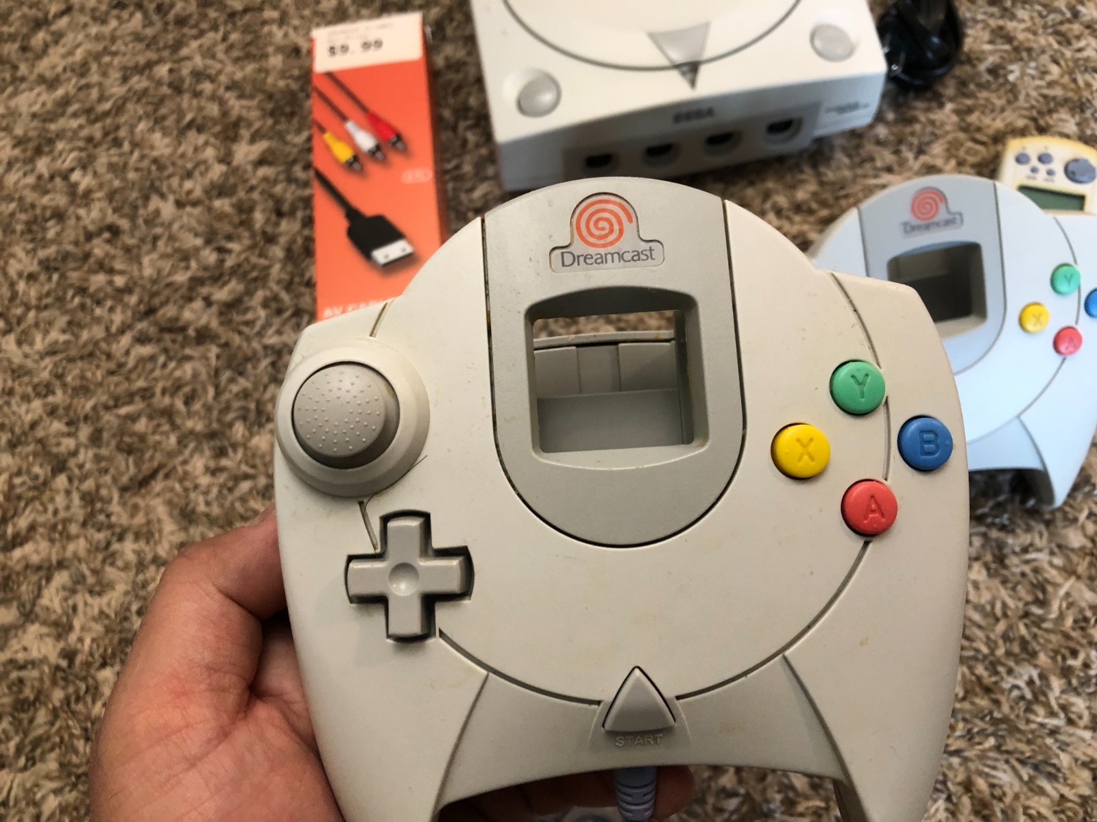 Sega Dreamcast Console System HKT-3020 With 2 Controllers & Memory Card TESTED!