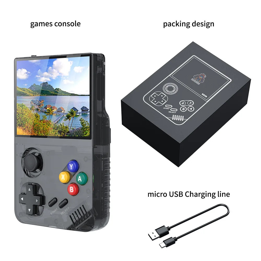 M19 Retro Handheld Game Console 3.5-inch IPS Screen with Built-in 20000 Game
