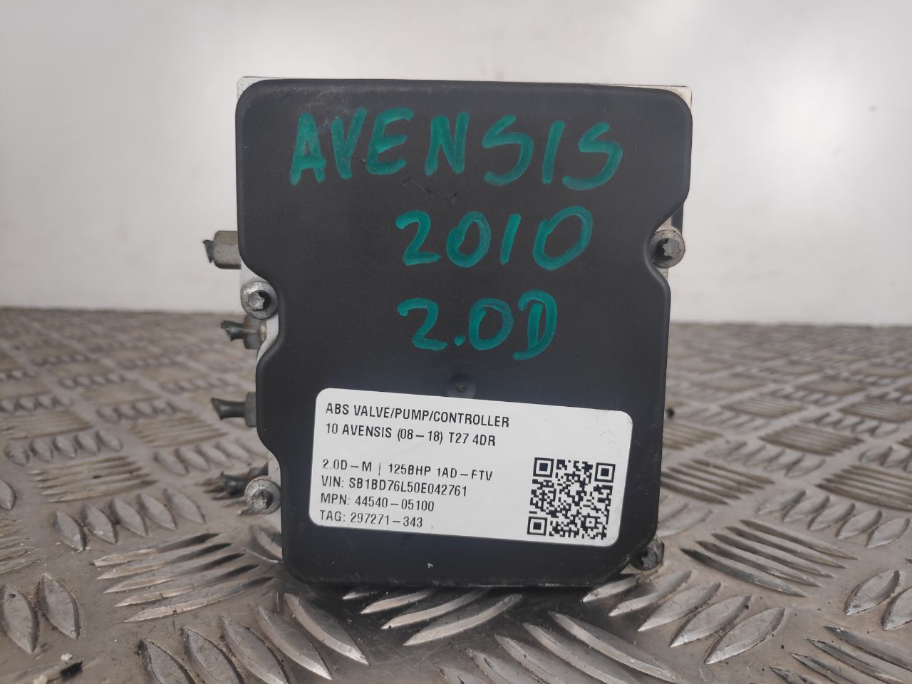 2010 TOYOTA AVENSIS T27 ABS VALVE/PUMP/CONTROLLER 44540-05100