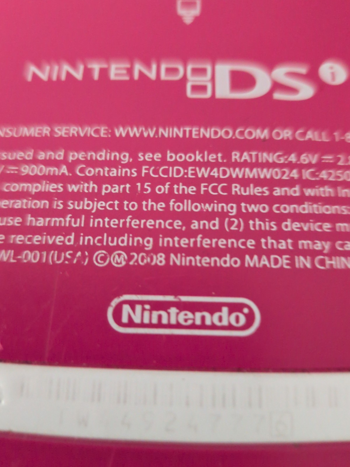 2008 Nintendo DSi Matte Pink TWL-001 Handheld Game Console System Tested & Works