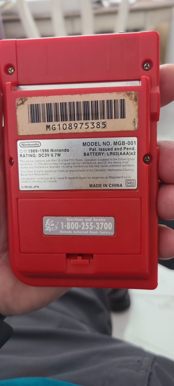 Vintage Nintendo Game Boy Pocket Red handheld electronic console 1996