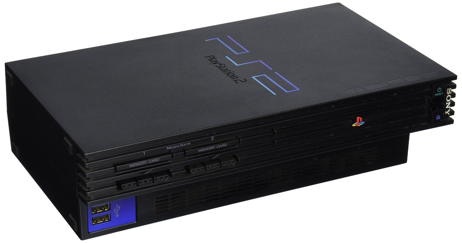Playstation 2 PS2 Fat Black Game Console Bundle with 1 OEM Controller