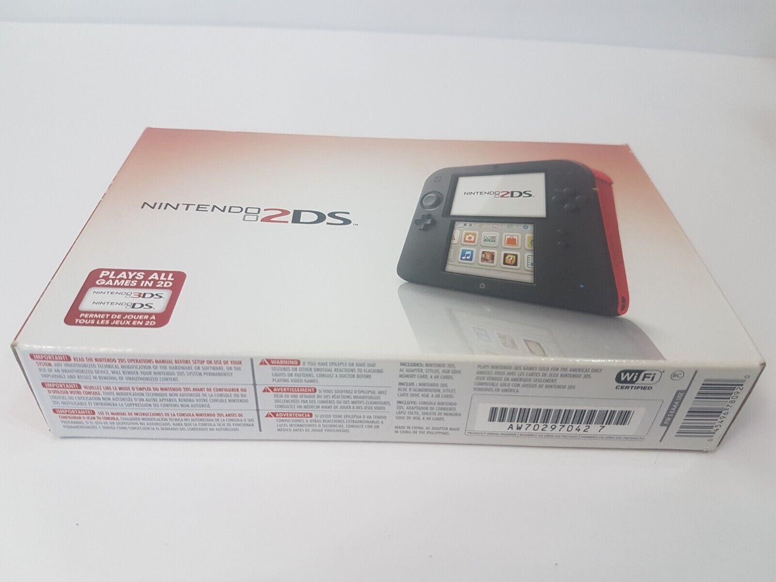 Nintendo 2DS: Crimson Red Console [Brand New Factory Sealed!]