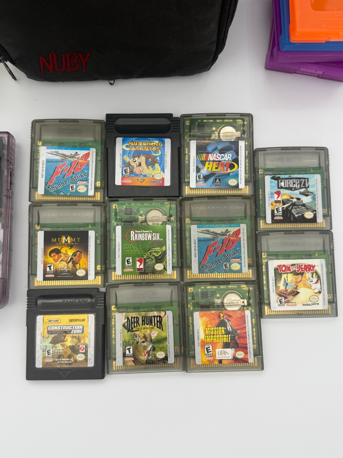 Vintage Atomic Purple Game Boy Color Bundle – 11 Games Included – Retro Lot