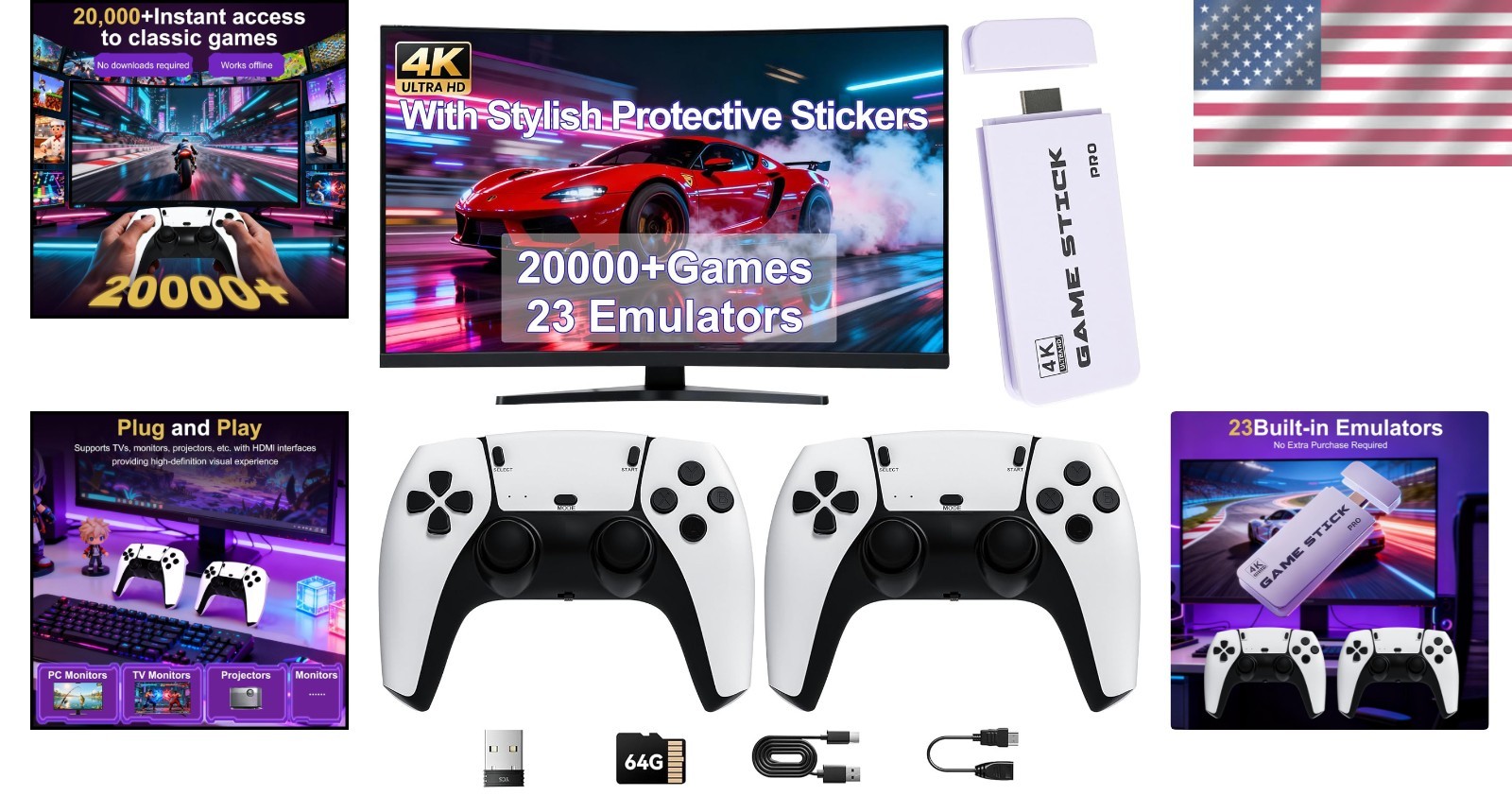 All-in-One Retro Gaming: 20,000 Games, 4K Resolution & 2.4G Wireless Controllers