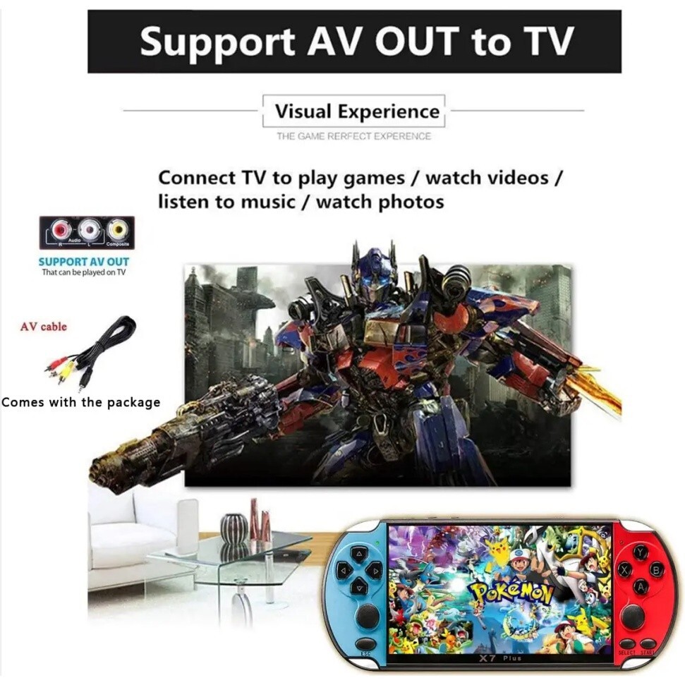X7 Plus 5.1″ Dual Joystick Portable Handheld Game Console Built-in 10000+ Games