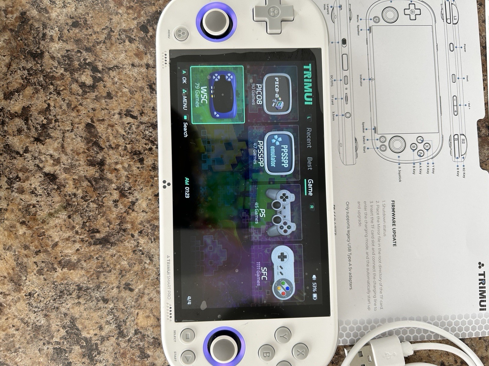 Trimui Smart Pro TG5040 Handheld Video Game Console White