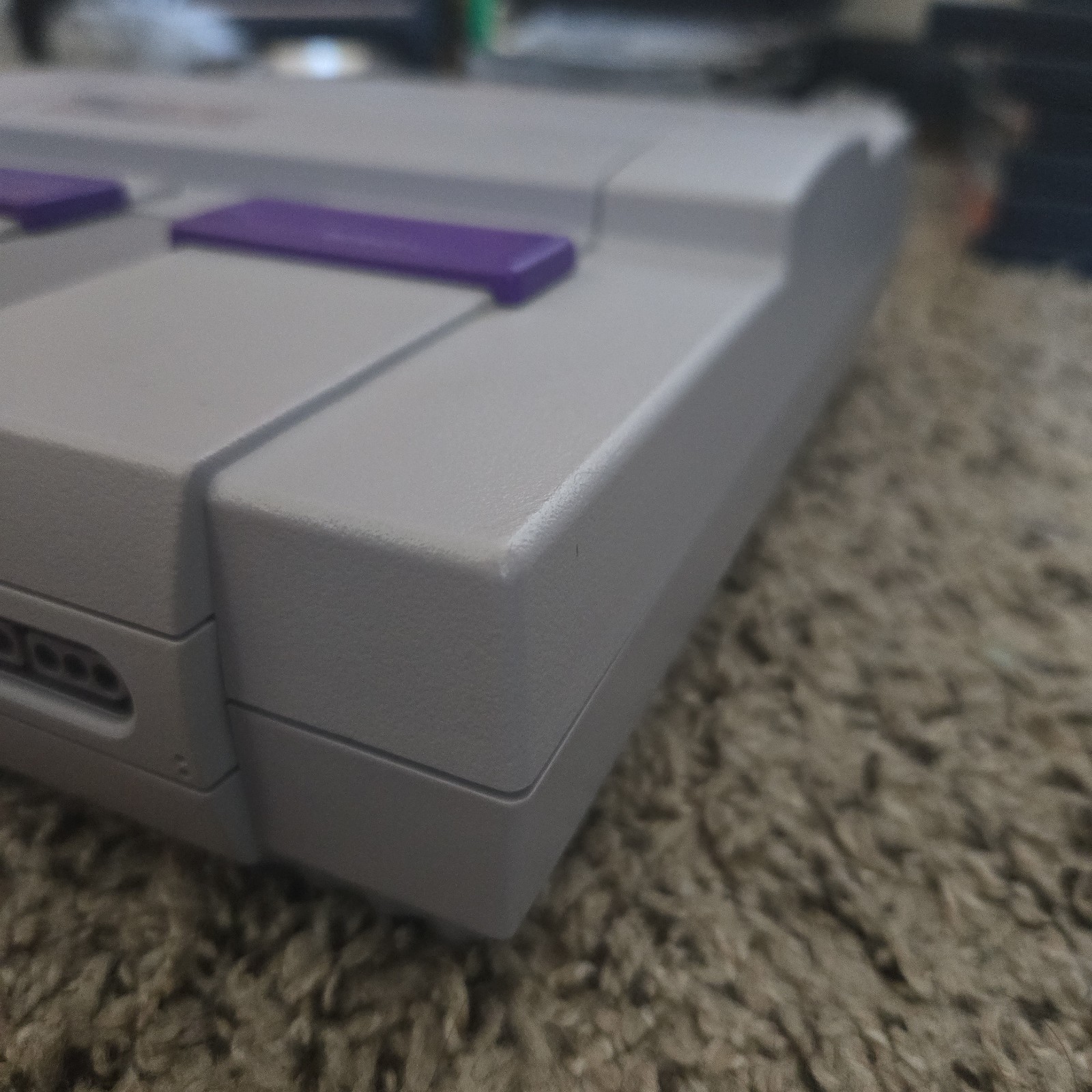Nintendo SNES Console Gray Purple w/ Controllers And Game SNS-001 Excellent Con