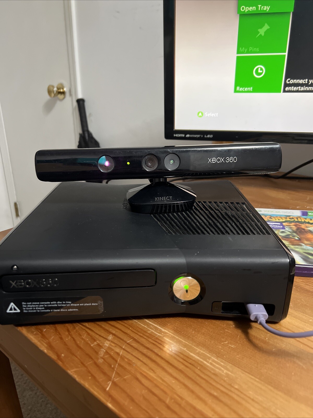 Microsoft Xbox 360 S Gaming Console and Kinect and Games- Black