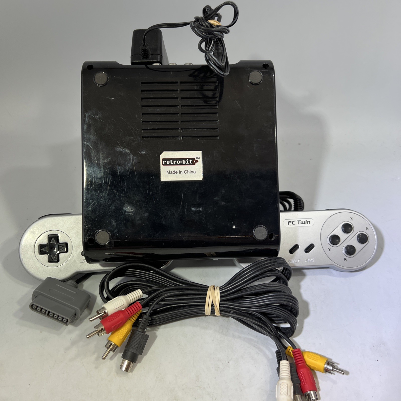Retro-Bit Retro Duo Twin Video Game System Silver/Black 2 Controllers #ML