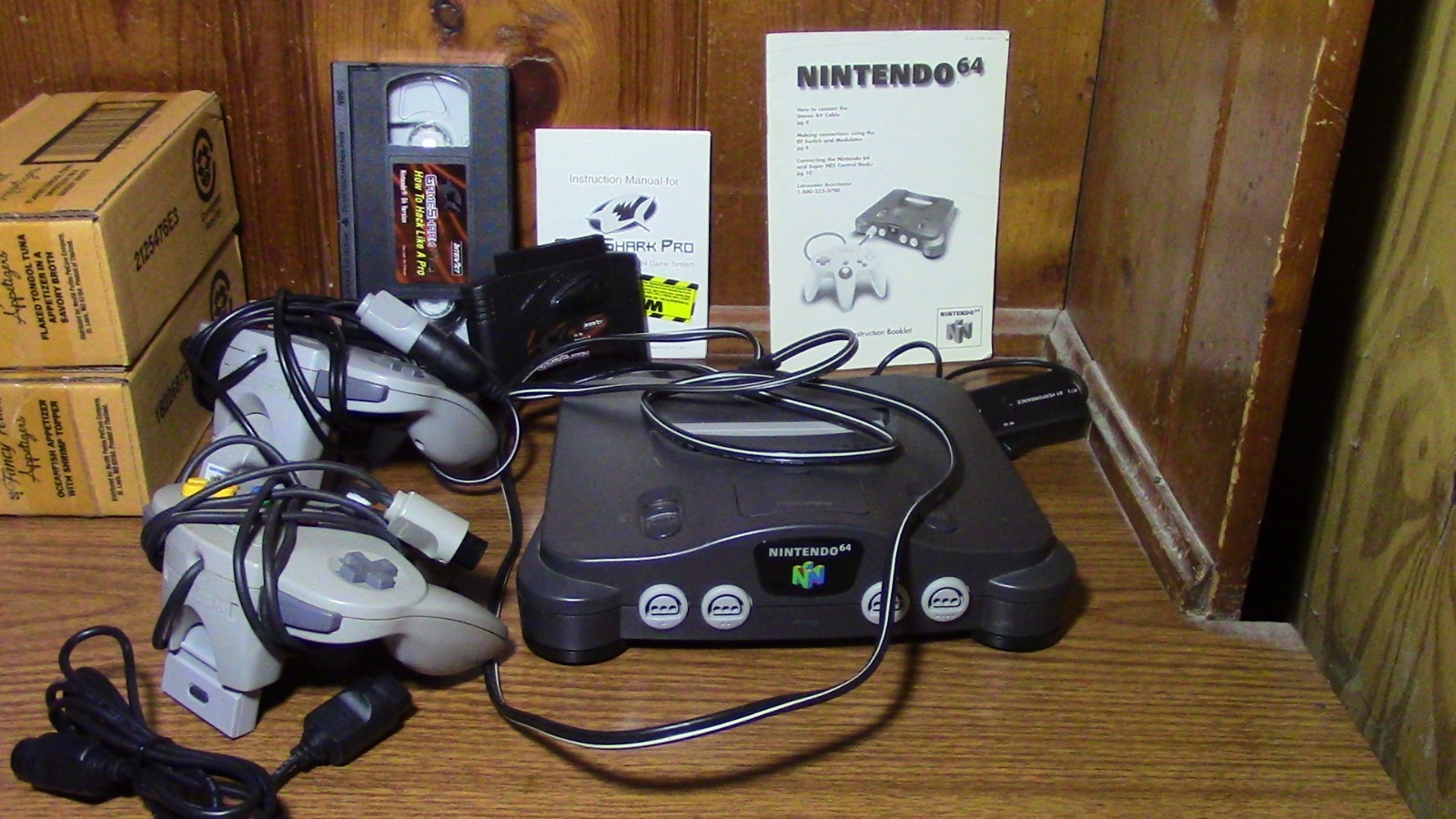 Nintendo 64 N64 Console with Expansion Pak & Peripherals & GameShark Pro