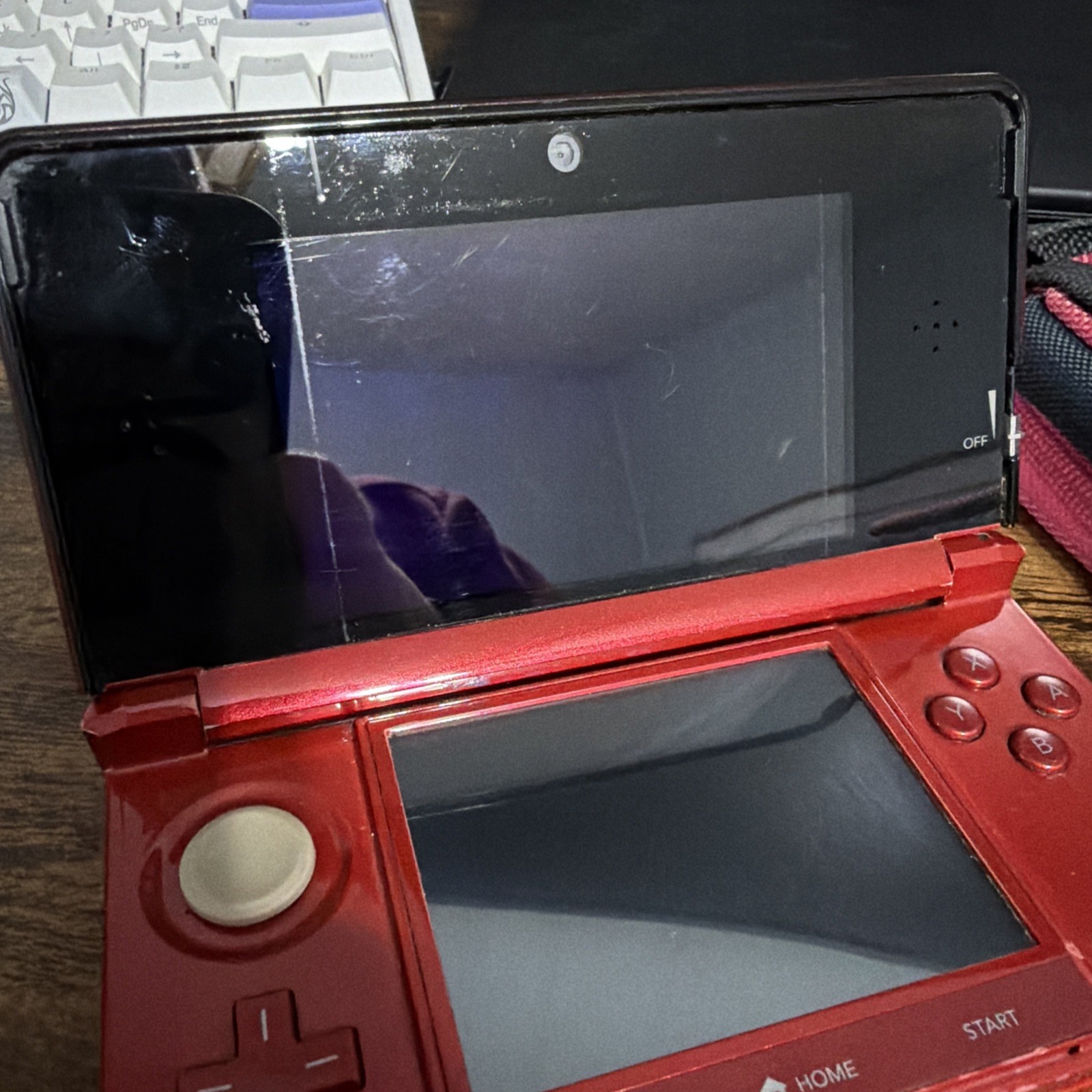 Nintendo 3DS Red Handheld Console with Case