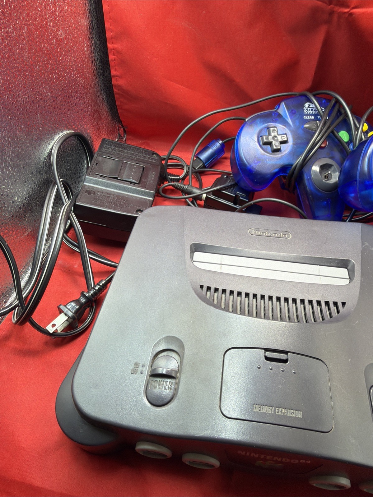 Nintendo 64 N64 System Home Game Console controller & Cords No Expansion Pack