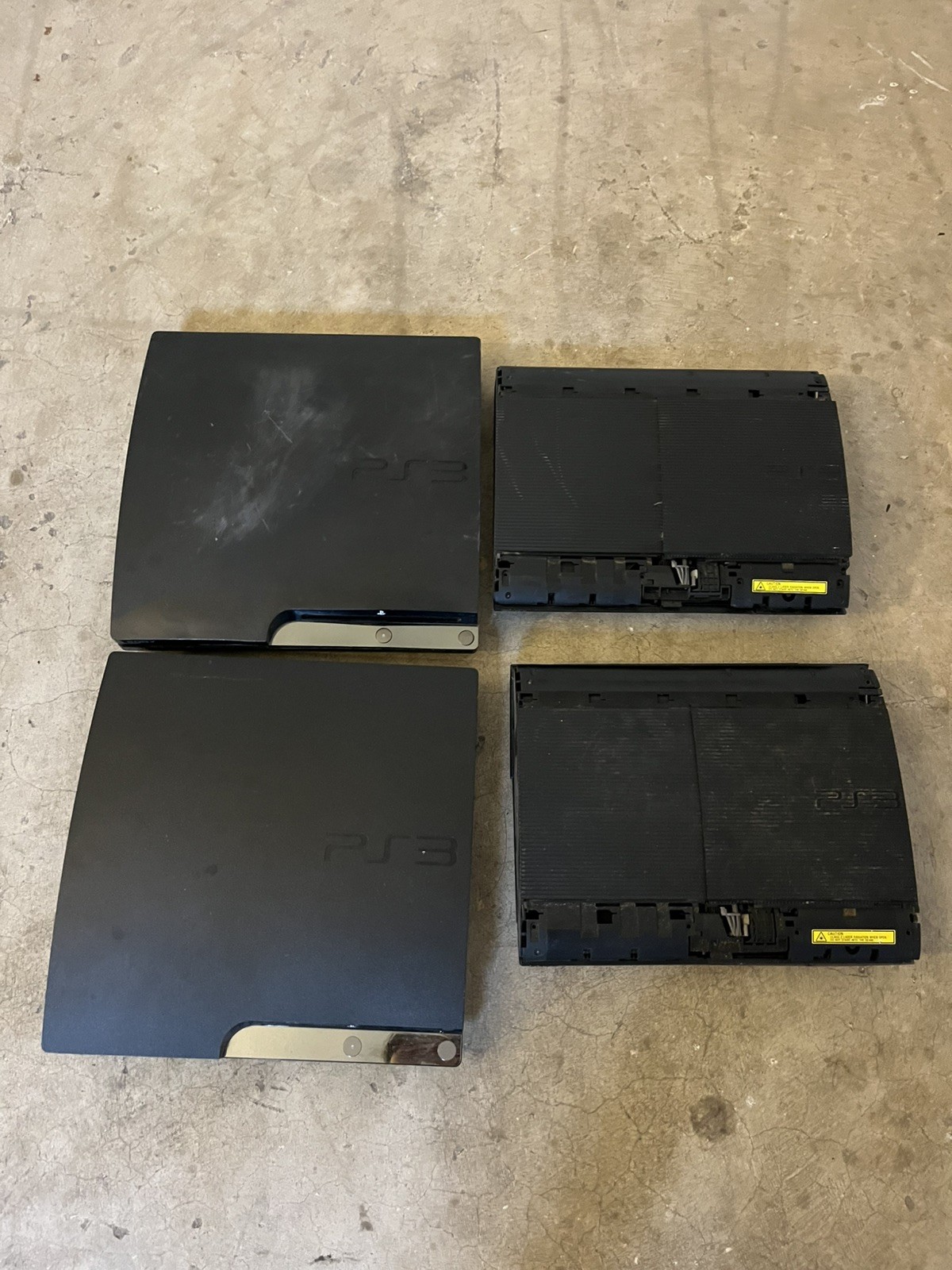 Lot of 4 Unknown Condition PlayStation 3 PS3 Consoles As-Is for Parts/Repair