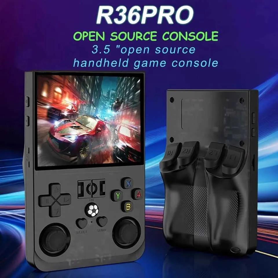 R36s Pro Retro Handheld Game Console, 3.5in IPS , 128GB Preloaded with 40000+Cla